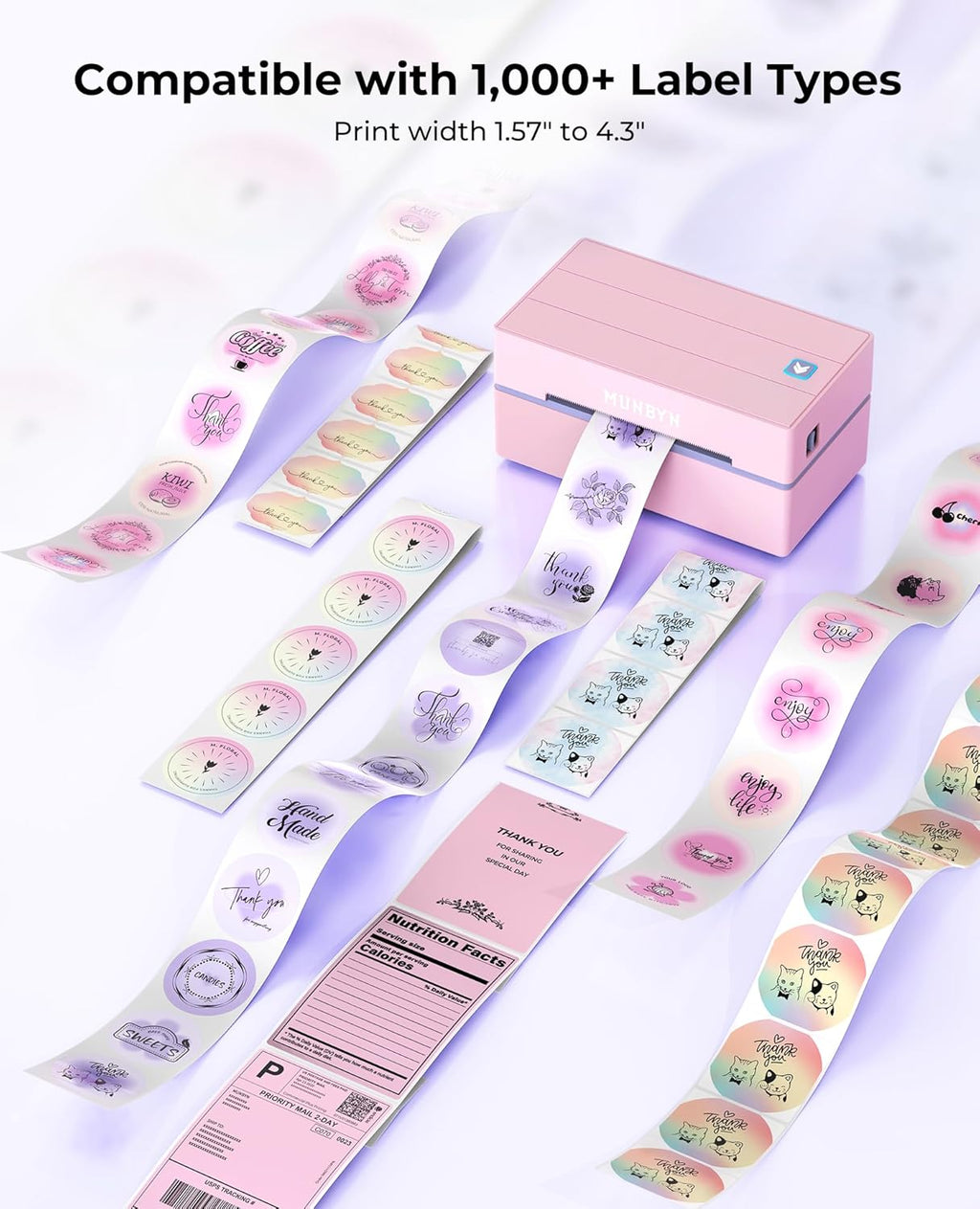 Bluetooth Thermal Label Printer 130B - Wireless 4x6 Shipping Label Printer for Small Business and Home Office, Compatible with iPhone, Android, iPad, Windows, macOS, Chrome, Etsy, and eBay