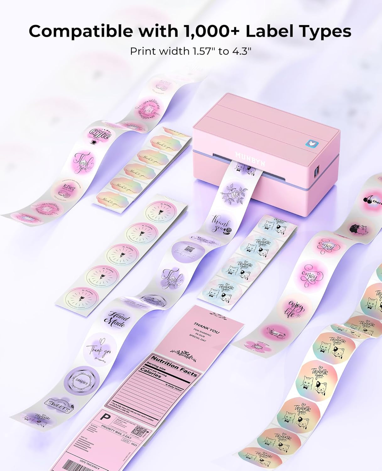 Bluetooth Thermal Label Printer 130B - Wireless 4x6 Shipping Label Printer for Small Business and Home Office, Compatible with iPhone, Android, iPad, Windows, macOS, Chrome, Etsy, and eBay