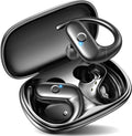 Wireless Bluetooth Earbuds for Sports with Deep Bass Sound, 60 Hours Playtime, Ergonomic Comfort Fit Earhooks for Running, Meetings, and Workouts - Black