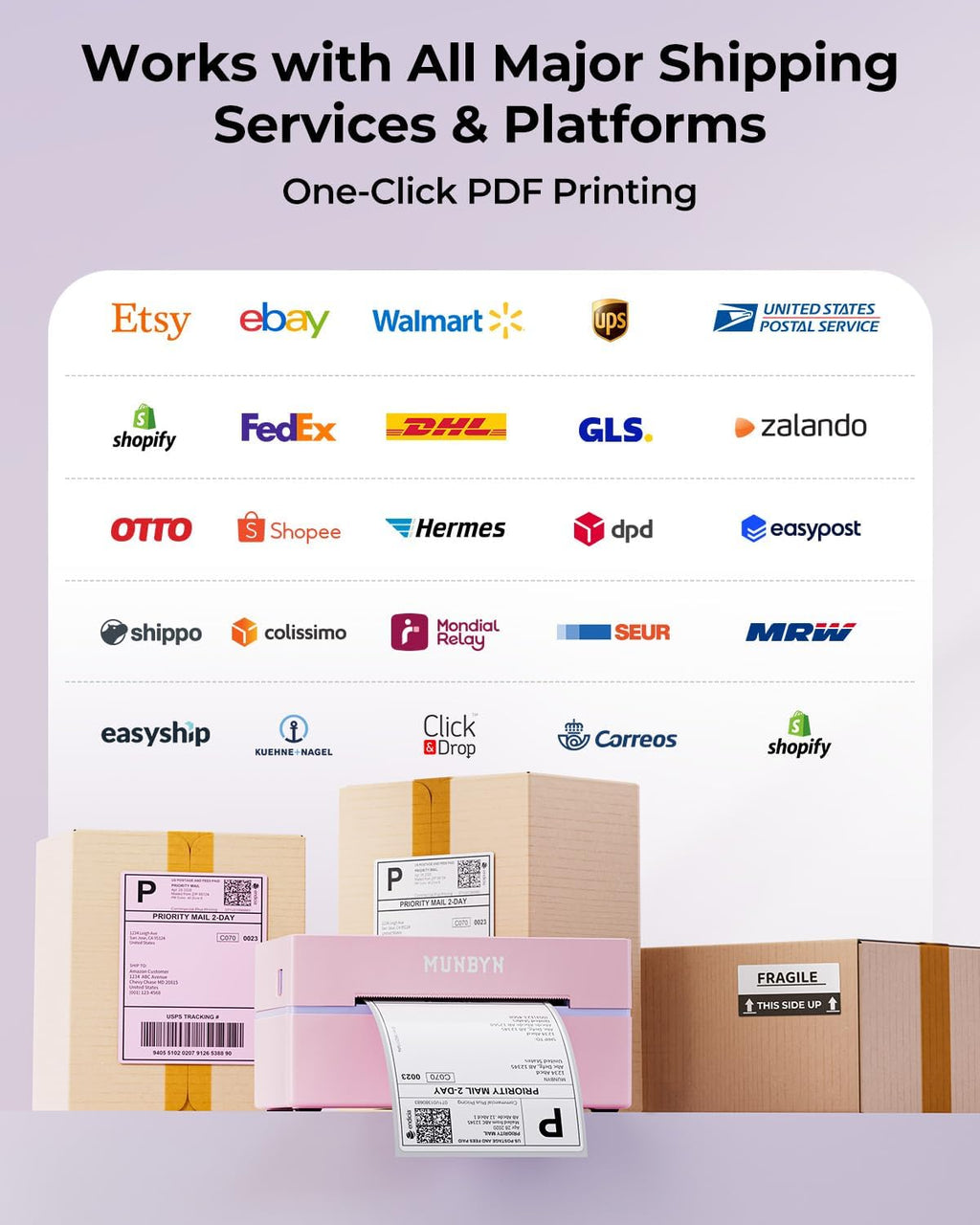 Bluetooth Thermal Label Printer 130B - Wireless 4x6 Shipping Label Printer for Small Business and Home Office, Compatible with iPhone, Android, iPad, Windows, macOS, Chrome, Etsy, and eBay