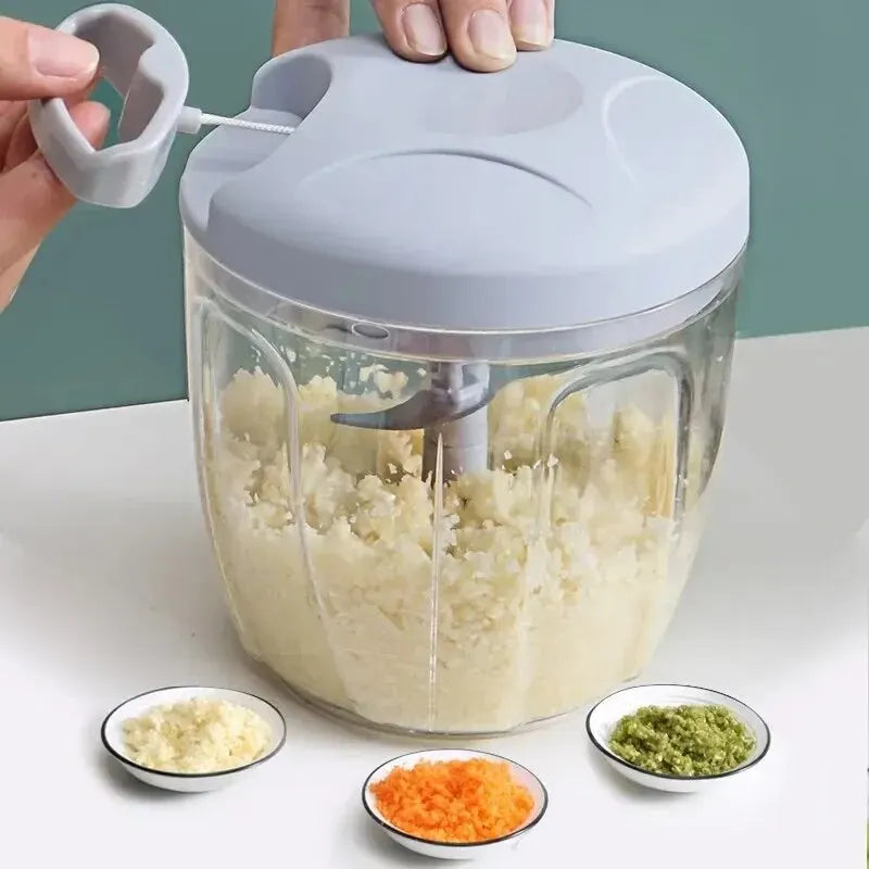 Multifunctional Manual Ginger & Garlic Grinder – Handheld Vegetable Cutter & Meat Mincer | Modern Minimalist Kitchen Tool