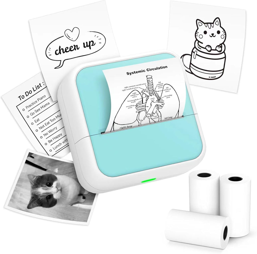 PrintPods Mini Sticker Printer - Bluetooth Thermal Printer for iPhone, Portable Inkless Sticker Maker for Notes, Journals, DIY Projects, and Gifts for Kids