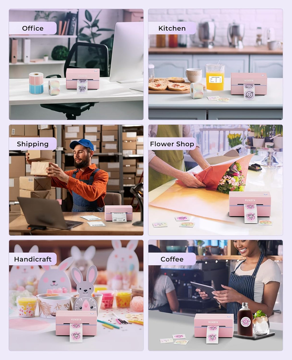 Bluetooth Thermal Label Printer 130B - Wireless 4x6 Shipping Label Printer for Small Business and Home Office, Compatible with iPhone, Android, iPad, Windows, macOS, Chrome, Etsy, and eBay